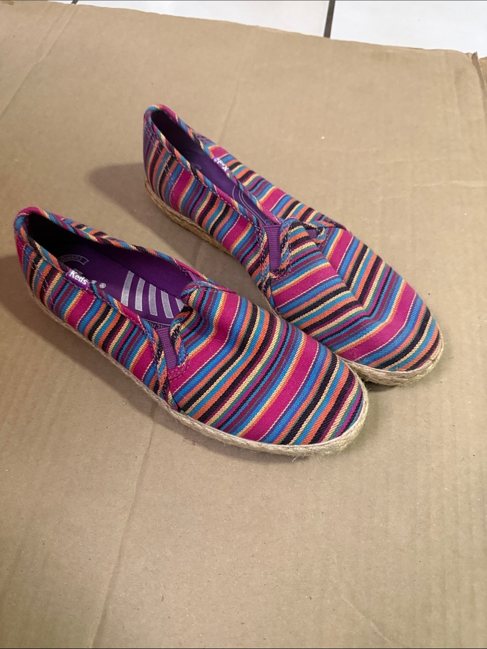 Keds Women's Bright Multicolor Striped Espadrilles